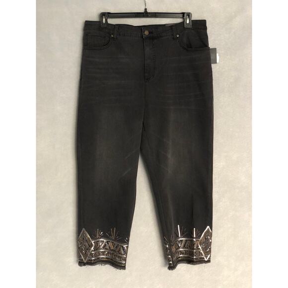 John Mark Women's 20W Wild Side Jeans in Charcoal NEW - Picture 1 of 8